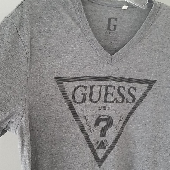 GUESS Men's V-neck Fitted Tshirt - Picture 4 of 5